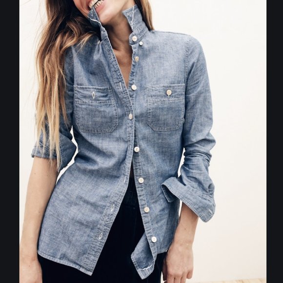 J. Crew Tops - J Crew Chambray Shirt Size XS Slim